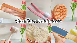 10 Beauty Tools That Every Girl Must Have | Scalp massagers,Guasha, Loofa