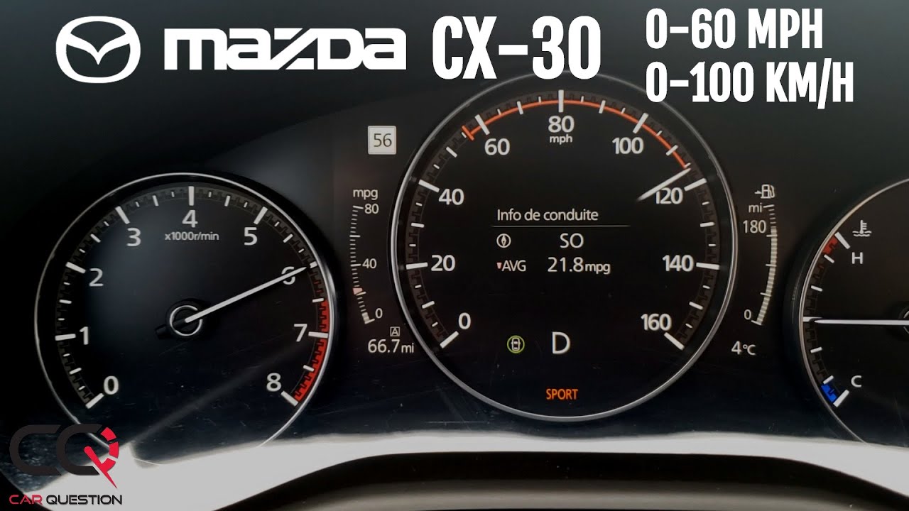 Mazda Cx 30 Gt Awd Acceleration Test 0 60 Mph 0 100 Km H With Dragy Youtube