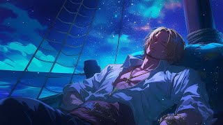 Sleeping Night w/ SANJI: Boat Creaking, Seashore, Bubbling Pot & Fire | ONE PIECE ASMR | NijiSounds♪