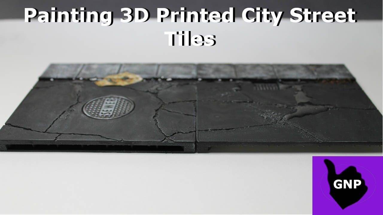 Painting 3D Printed City Street Tiles