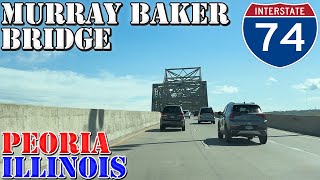 I-74 - Murray Baker Bridge East - Peoria - Illinois - 4K Infrastructure Drive