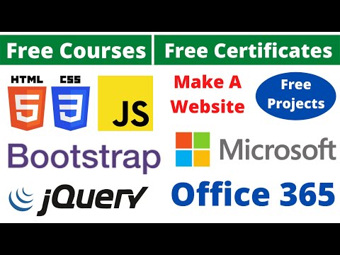 Udemy Free Certificate Courses Microsoft Office 365 | HTML CSS JS Bootstrap Project Online Classes