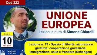 UNIONE EUROPEA - Lezione n. 13 (Cod222) - Spazio di libertà, sicurezza e giustizia (Schengen)