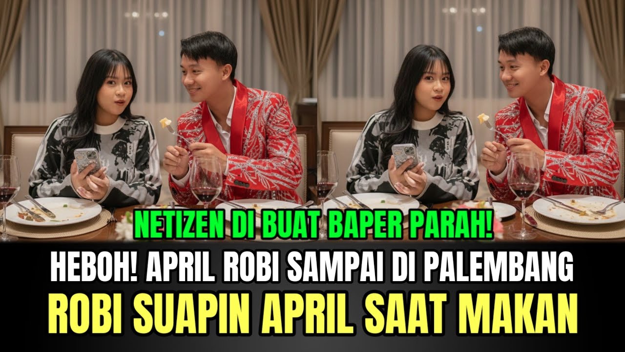 HEBOH! April Robi Sampai di Palembang, Robi Suapin April Saat Makan Buat Baper!