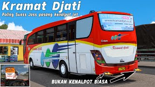 AKSI BUS KRAMAT DJATI NGEJAR BUS STJ😱 Trip bus Kramat Djati Melewati Jalur Songgom || Ets2 screenshot 2