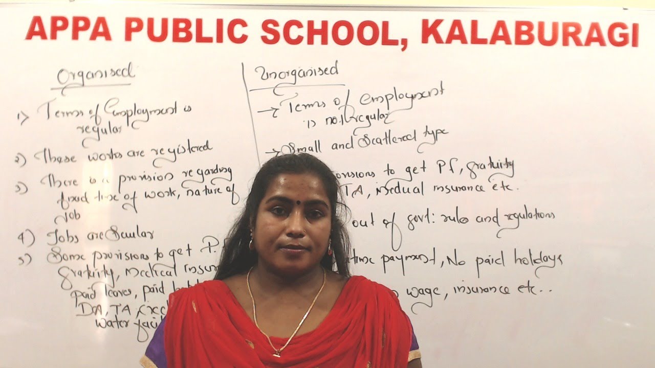 APS CLASS X SOCIAL ORGANISED AND UNORGANISED SECTOR OF OCCUPATION