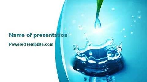 Dew Drops Falling With Splash PowerPoint Template by PoweredTemplate.com