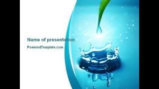 Dew Drops Falling With Splash PowerPoint Template by PoweredTemplate.com