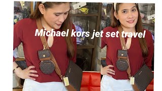 Lijkt op stel je voor Onbeleefd MICHAEL KORS JET SET TRAVEL SMALL CROSSBODY W/ TECH ATTACHED - YouTube