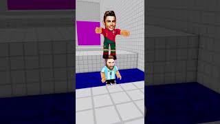 Messi and Ronaldo play teamwork obby 🤣 #shorts