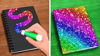 COOL SCHOOL HACKS AND DIY CRAFTS || Rainbow School Drawing Tips by 123 GO HACKS