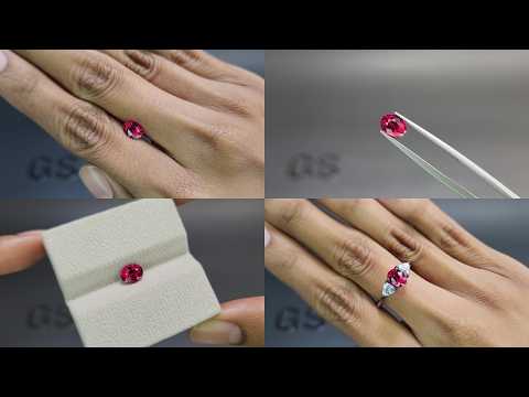 Unbehandelter Rubin Intense Red im ovalen schliff 1,19 karat, Mosambik Video  № 1
