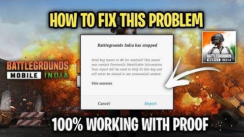 How To Fix Automatic Game Crash Problem In Bgmi | Battlegrounds India Has Stopped Problem Fixed