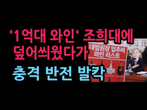 '1억대 와인' 조희대에 덮어씌웠다가 충격 반전 민주당 난리났다 (2026.10.12)