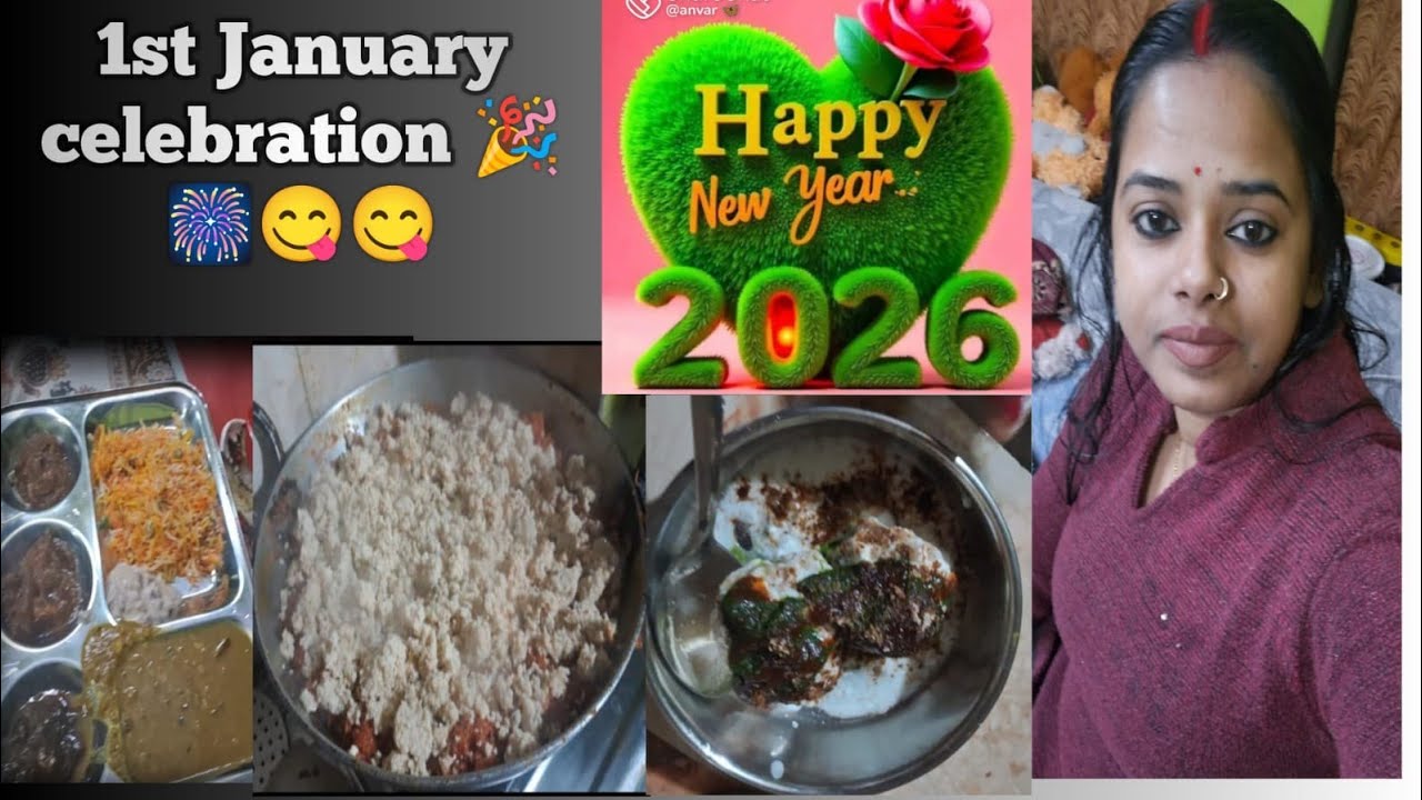 Happy new year  ap sbko 😊bhot time  lg gyi khana bnane me but bhot achi bani thi khana 😋😋