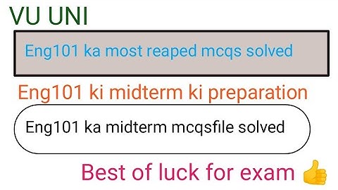 Eng101 ka midterm exam ka solved quiz| Most reaped mcqs eng101| Eng101 ki midterm exam ki quiz file