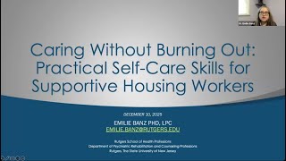 Caring Without Burning Out - Practical Self Care Skills for Supportive Housing Workers