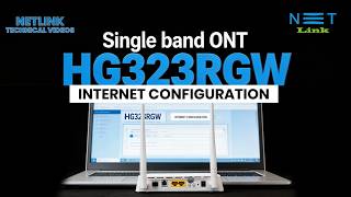 Single band ONT HG323RGW Internet Configuration | PPPoE Setup