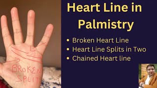 Heart Line in Palmistry-: Broken Heart Line-Chained Heart line or Heart Line- Splits in Two.