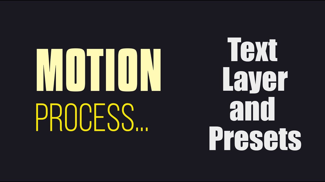TEXT LAYER AND ANIMATION PRESETS IN AFTER EFFECTS - YouTube
