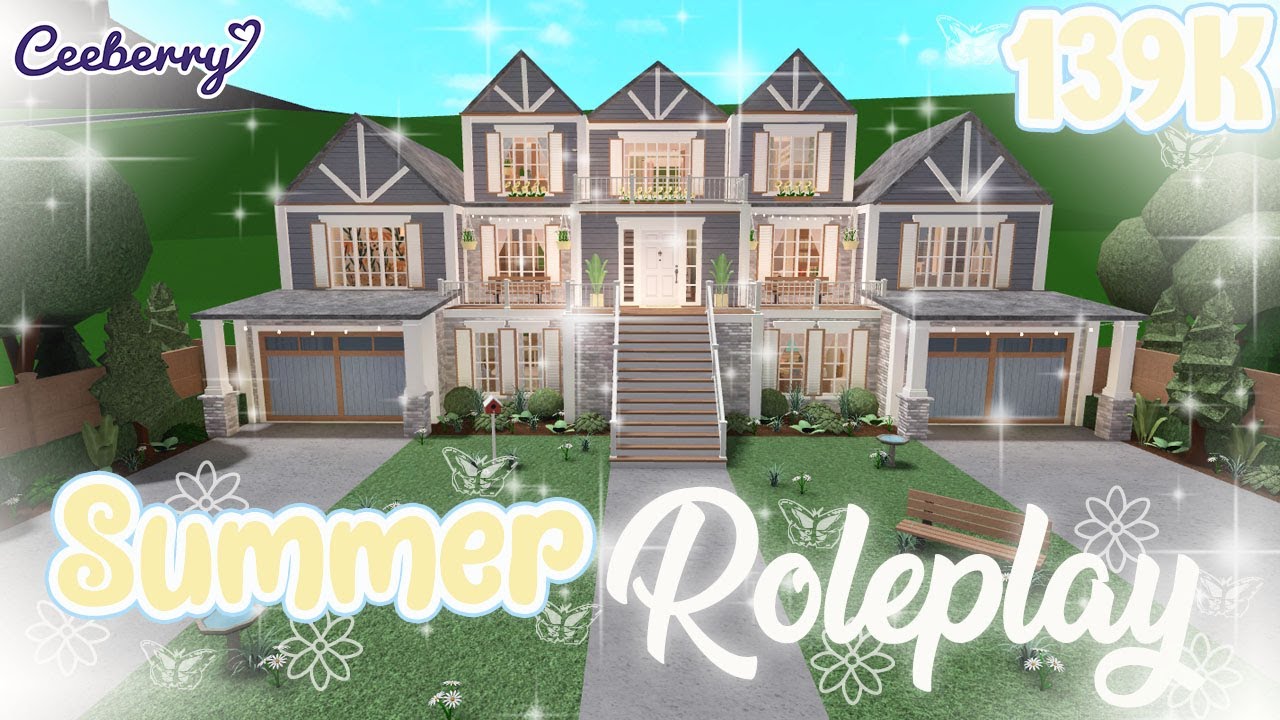 Summer Family Mansion (211K), Exterior, Welcome to Bloxburg, Speedbuild