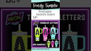 Printable Alphabet Letters |  Stanley Cup Inspired Bulletin Board | Printable Neon Letters &Numbers