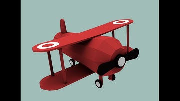 cartoon plane in 3d maya