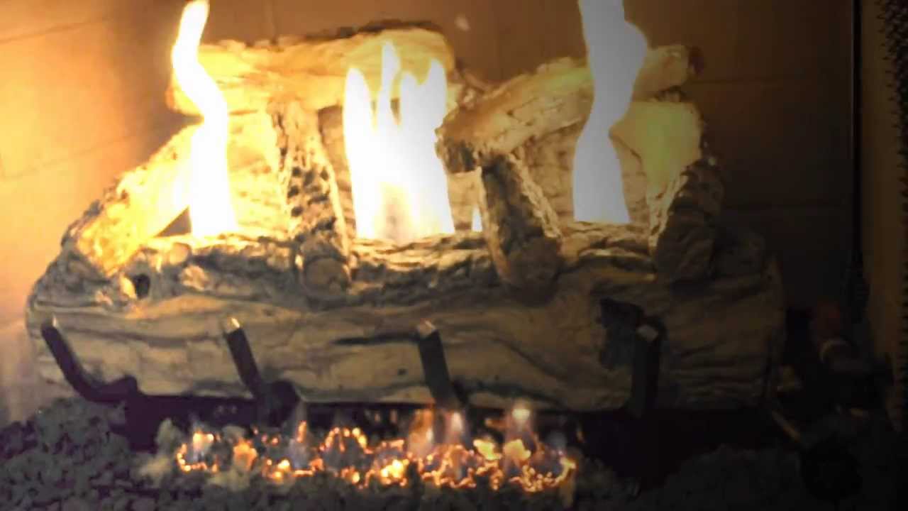 R.H. Peterson G9 Vent Free Split Oak Gas Logs - YouTube