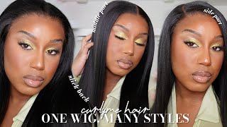 BEGINNER FRIENDLY WIG INSTALL: GLUELESS WIG | YAKI STRAIGHT | CURLYME HAIR