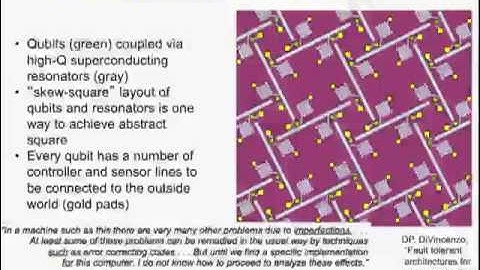 David DiVincenzo - Prospects for Superconducting Qubits (Zurich Physics Colloquium)
