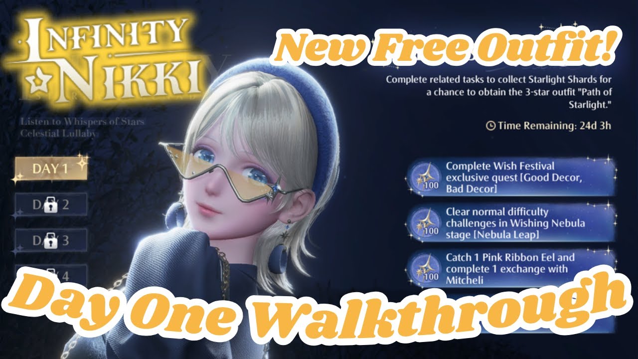 New Free Outfit! "Path of Starlight" Day 1 Quest Walkthrough | Infinity Nikki