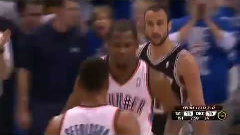 Kevin Durant Dunks on Tim Duncan