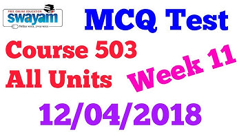 652. MCQ Test, Course 503, All Units, Week 11
