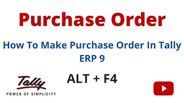 How To Make Purchase Order In Tally ERP 9