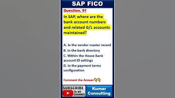 SAP S/4 HANA FI Exam Question no. 91 || SAP FICO Certification Question #sap #sapfico