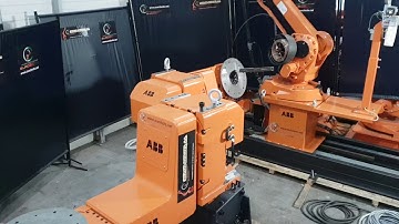 Welding robot ABB 1400 m2000 with Fronius and positioned with 4 axis