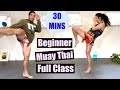 Beginner muay thai  full class 30 minutes  no equipment
