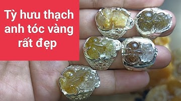 Nhẫn bạc nam đá thạch anh tóc vàng tỳ hưu rất đẹp 😍 1.168k 1 chiếc