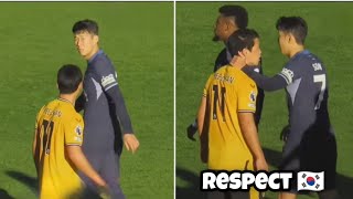 Son Heung Min talks to Hwang Hee-chan after Hotspur vs Wolves 🇰🇷 황희찬