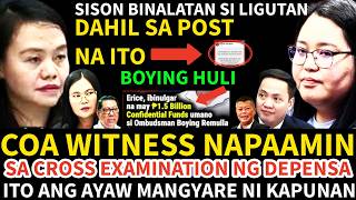 COA WITNESS NAPAAMIN SA MATINDING CROSS EXAMINATION NG DEPENSA NAKU PO PROSEKUSYON DELIKADO DITO
