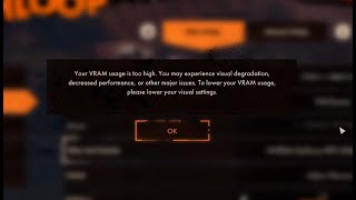 DEATHLOOP: Your VRAM usage is too high. You may experience visualk degradation decrease performance