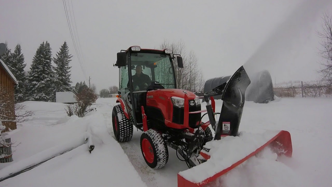 Kubota B2650 blowing after large storm