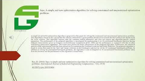 Jaya: A simple and new optimization algorithm for solving  optimization problems