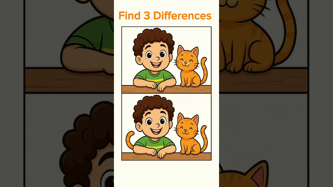 Can You Spot All 3 Differences? 🧠👦🐱 | Eye Test Challenge 