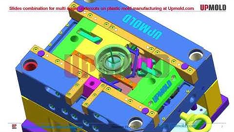 Slides combination for multi angle undercuts on plastic mold manufacturing at Upmold.com