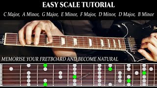 easy guitar scale tutorial | c major, a minor, g major, e minor, f major, d minor, d major, b minor