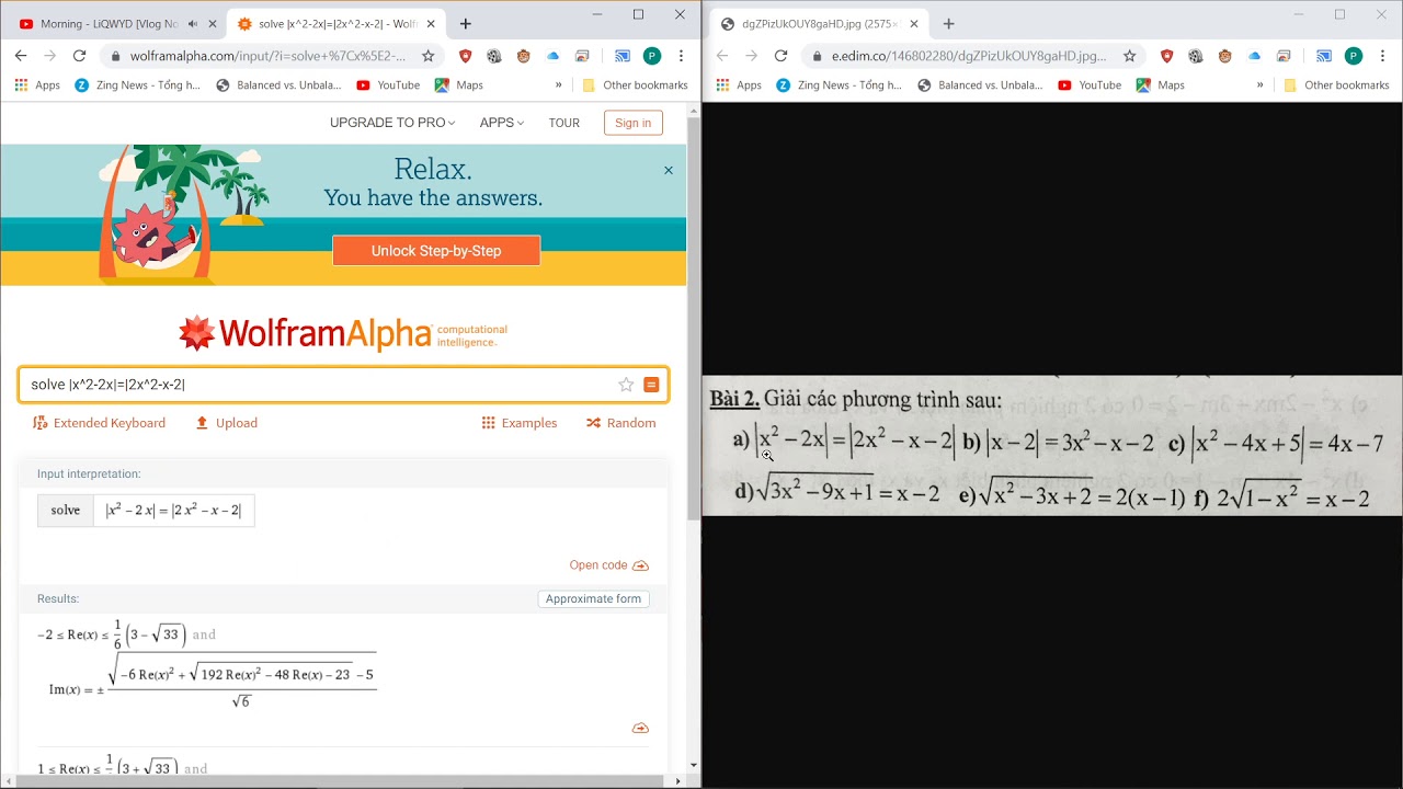 Giải mọi phương trình bằng WolframAlpha - YouTube