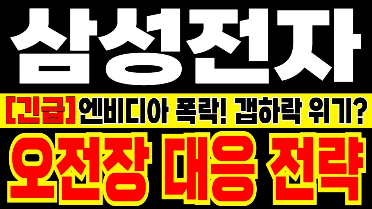 [삼성전자 주가 전망] [장전긴급] 엔비디아 폭락! 갭하락 위기? 보유자 필수시청! 금일 오전장 대응 전략!!