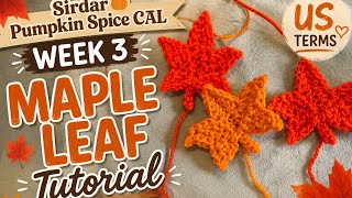Sirdar Pumpkin Spice CAL | Week 3 | Maple Leaf 🍁 | US Terms Tutorial 