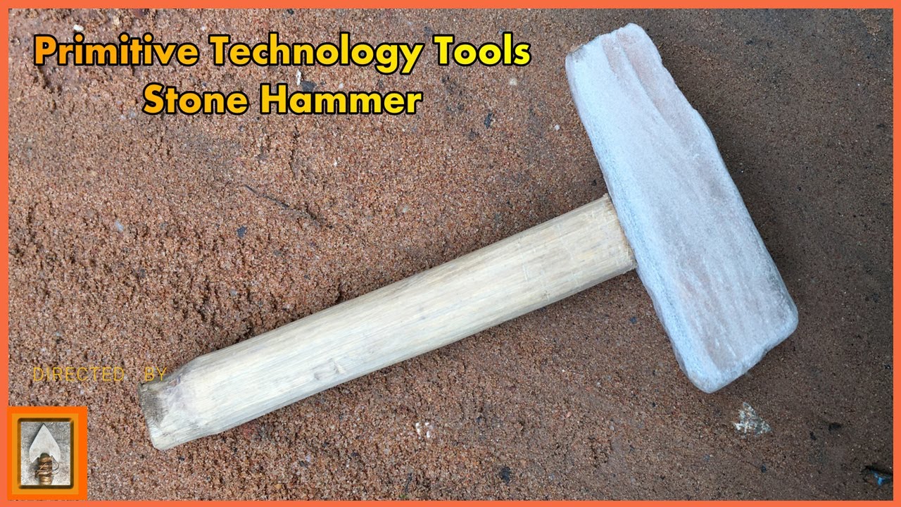 How To Make A Hammer Primitive Technology Tools - How To Make A Stone Hammer Bye Hand - YouTube